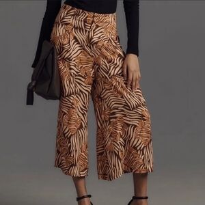 Farm Rio x Anthropologie NWTs Printed Satin Culotte Pants